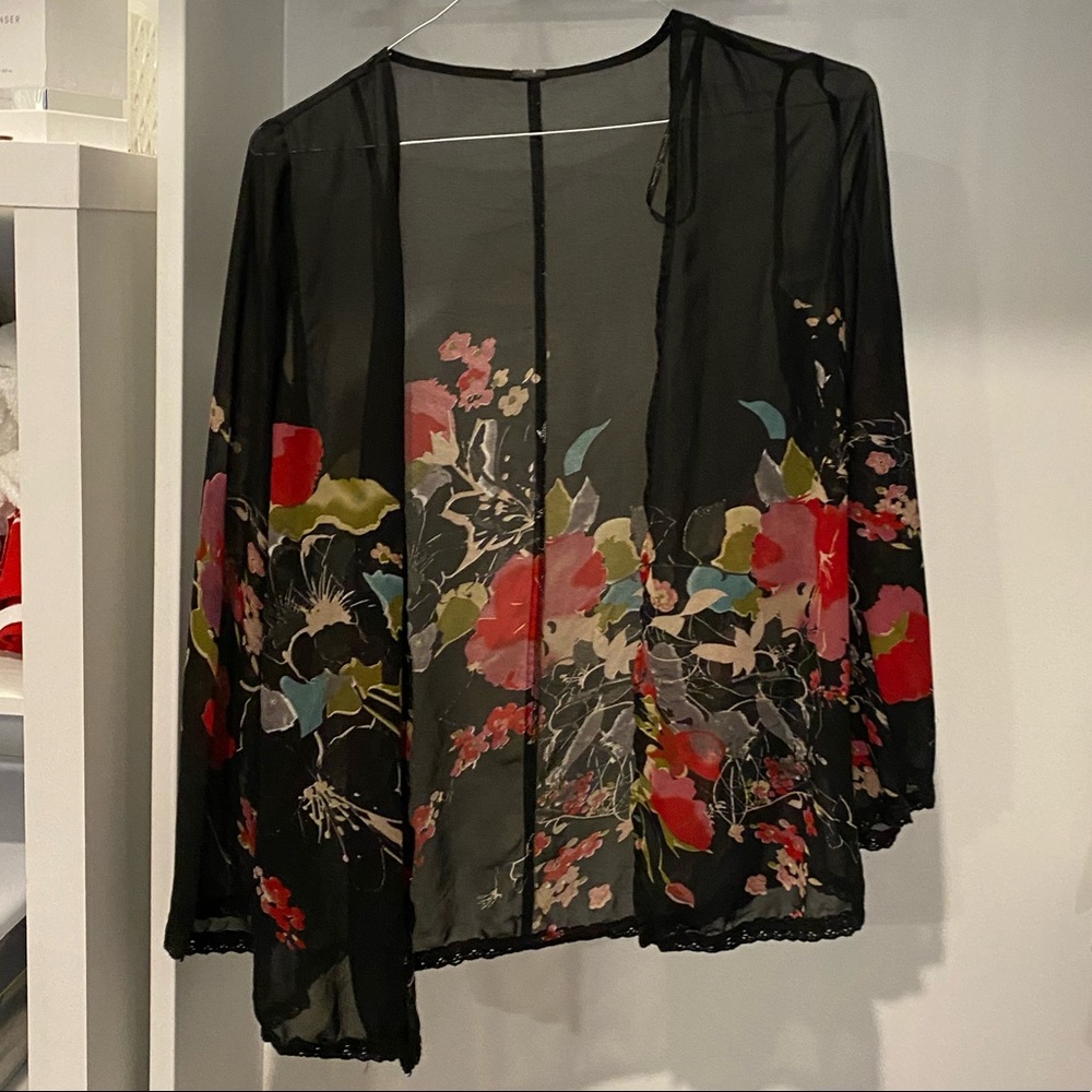 Chiffon floral cardigan